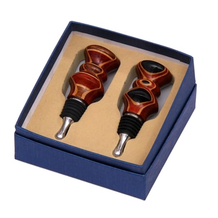 2 Piece Wooden Wine Gift Set